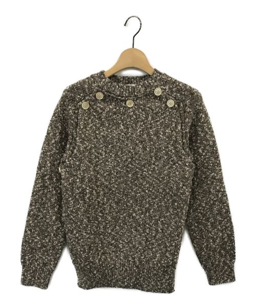 beautiful people（ビューティフルピープル）beautiful people (ビューティフルピープル) fleck yarn button detail pullover ブラウン サイズ:36の古着・服飾アイテム