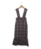 HER LIP TOハーリップトゥ）の古着「Ruched Checked Jumper Dress」｜パープル