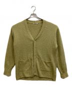 AURALEEオーラリー）の古着「COTTON LINEN CUT SHAGGY KNIT CARDIGAN」｜グリーン