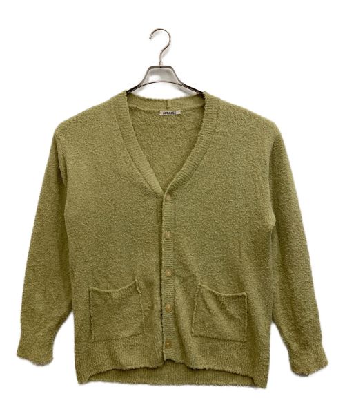 AURALEE（オーラリー）AURALEE (オーラリー) COTTON LINEN CUT SHAGGY KNIT CARDIGAN グリーン サイズ:3の古着・服飾アイテム