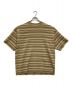 AURALEE（オーラリー）の古着「WOOL RECYCLE POYESTER BORDER HIGH GAUGE RIB KNIT T」｜ベージュ