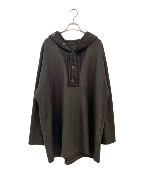 Y's（ワイズ）Y's (ワイズ) MIDDLE PLAIN STITCH BUTTON HOODED LONG T カーキ サイズ:02の古着・服飾アイテム