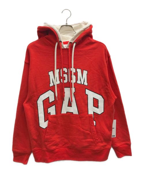 GAP（ギャップ）GAP (ギャップ) MSGM (エムエスジーエム) プルオーバーパーカー レッド サイズ:Mの古着・服飾アイテム