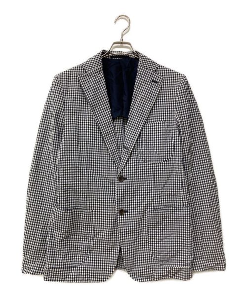 COMME des GARCONS HOMME（コムデギャルソン オム）COMME des GARCONS HOMME (コムデギャルソン オム) ギンガムチェックテーラードジャケット ホワイト×ネイビー サイズ:Mの古着・服飾アイテム