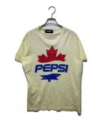 DSQUARED2ディースクエアード）の古着「PEPSIプリントTシャツ」｜イエロー