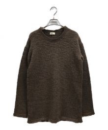 Uhr（ウーア）の古着「Untrimmed Crew Neck Knit」｜ブラウン