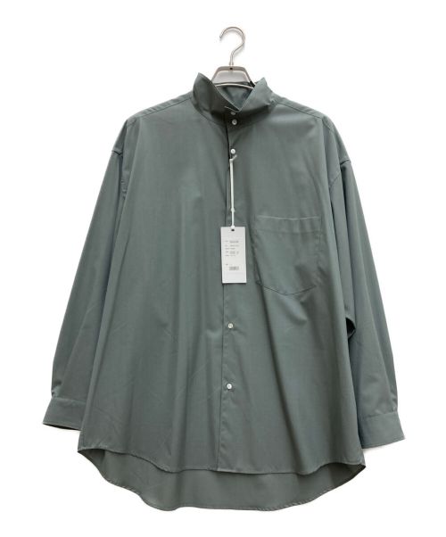 Graphpaper（グラフペーパー）Graphpaper (グラフペーパー) Fine Wool Tropical Stand Collar Shirt グレー サイズ:Fの古着・服飾アイテム