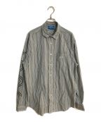 BLUFCAMPブルーフキャンプ）の古着「STRIPE LS SHIRT/ストライプシャツ」｜グレー