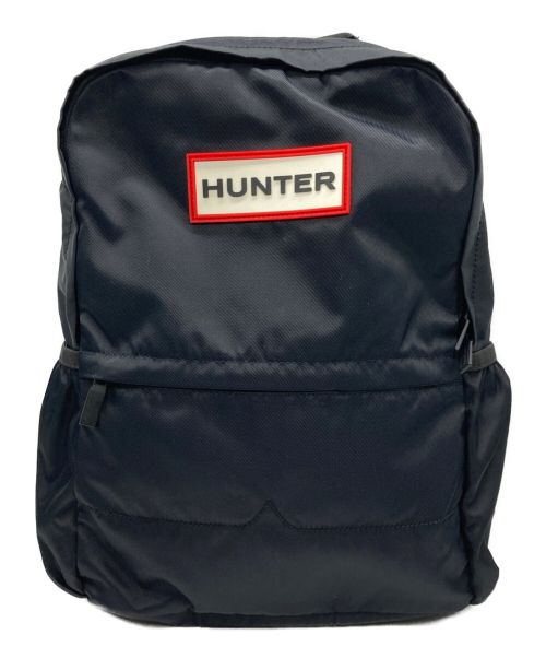 HUNTER（ハンター）HUNTER (ハンター) ラバーボックスロゴナイロンスモールリュック ブラックの古着・服飾アイテム