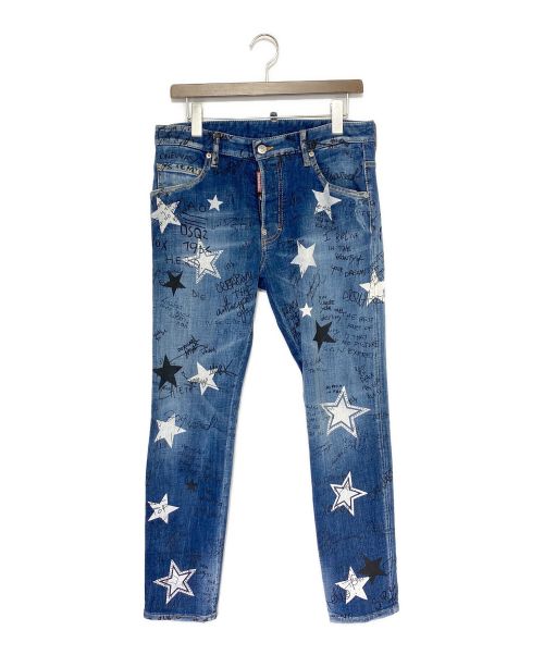 DSQUARED2（ディースクエアード）DSQUARED2 (ディースクエアード) Star Wash Skater Jeans インディゴ サイズ:SIZE 46の古着・服飾アイテム