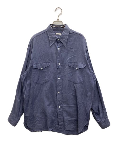 COMOLI（コモリ）COMOLI (コモリ) ヨリ杢ワークシャツ ブルー サイズ:SIZE 2の古着・服飾アイテム