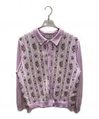 TTT MSWティー）の古着「Flower Jacquard Knit Cardigan」｜ラベンダー