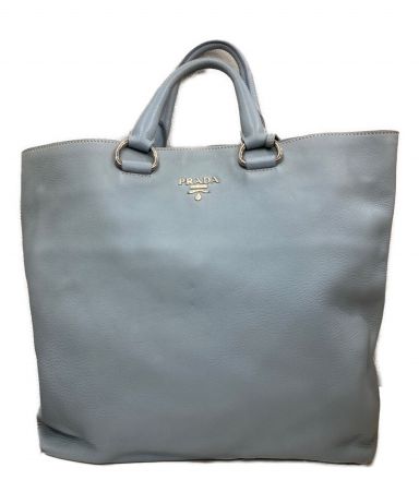 中古・古着通販】PRADA (プラダ) 2WAYレザートートバッグ ブルー