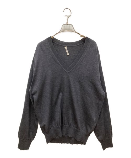 AURALEE（オーラリー）AURALEE (オーラリー) SUPER HIGH GAUGE WOOL KNIT V-NECK P/O Vネックニット  A22AV01HK チャコールグレー サイズ:3の古着・服飾アイテム