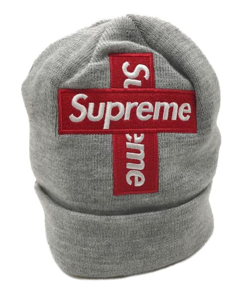 SUPREME×NEWERA（シュプリーム × ニューエラ）SUPREME×NEWERA (シュプリーム × ニューエラ) Cross Box Logo Beanie グレー サイズ:実寸参照の古着・服飾アイテム