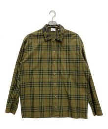 BURBERRY（バーバリー）の古着「コントラストカラーレオパードチェック長袖シャツ」｜カーキ