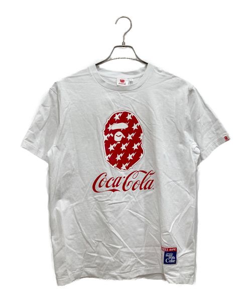 A BATHING APE（アベイシングエイプ）A BATHING APE (アベイシングエイプ) Coca Cola (コカコーラ) プリントTシャツ ホワイト サイズ:Lの古着・服飾アイテム