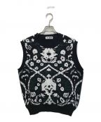 TTT MSWティー）の古着「Persia Knit Vest（ペルシャニットベスト）」｜ブラック
