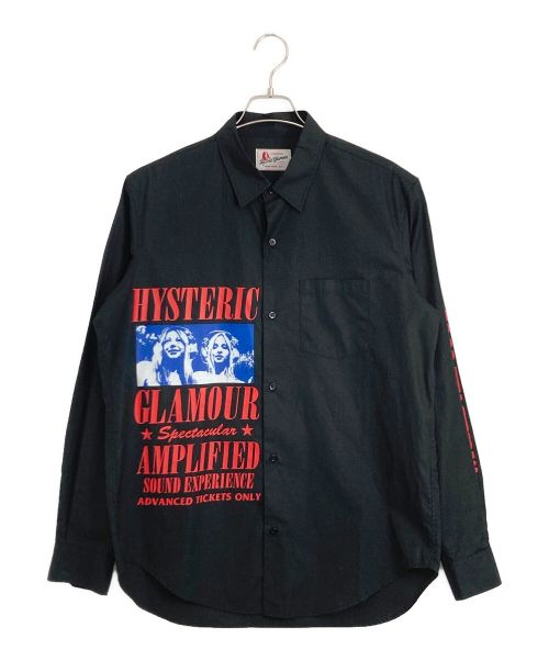 Hysteric Glamour（ヒステリックグラマー）Hysteric Glamour (ヒステリックグラマー) HG SOUND EXPERIENCE レギュラーカラーシャツ ブラック サイズ:Lの古着・服飾アイテム