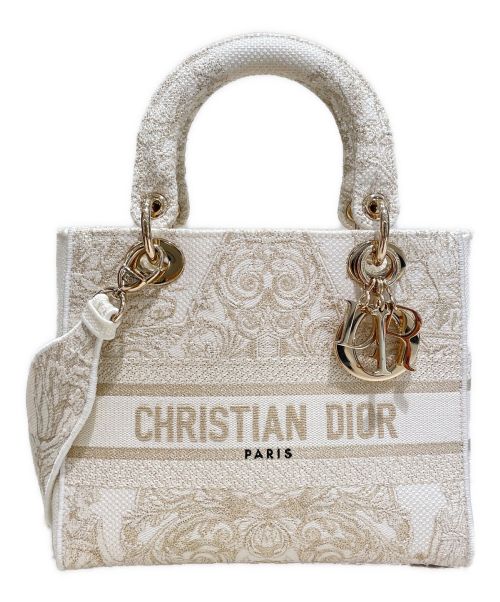 Christian Dior（クリスチャン ディオール）Christian Dior (クリスチャン ディオール) LADY D-LITE ミディアムバッグ ホワイト サイズ:ミディアムの古着・服飾アイテム