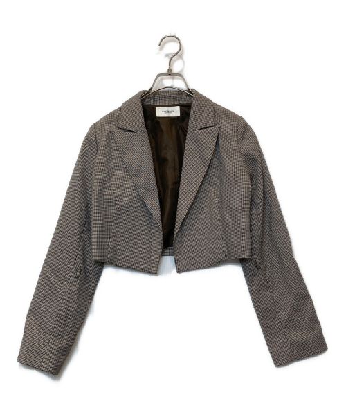 MAVIMOON（マビームーン）MAVIMOON (マビームーン) String Peaked Lapel Short Jacket ブラウン サイズ:Sの古着・服飾アイテム