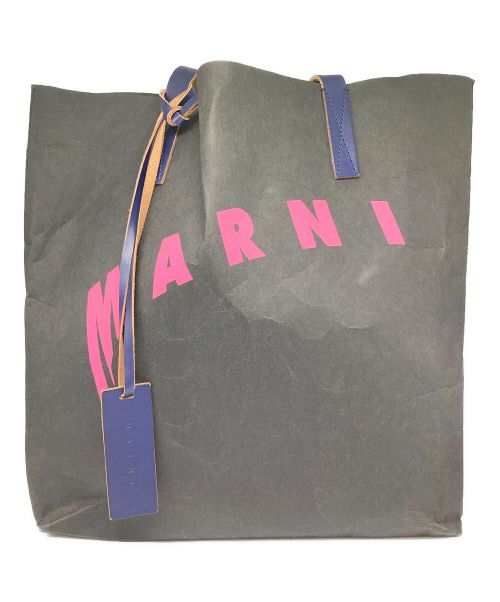 MARNI（マルニ）MARNI (マルニ) セルロースショッピングバッグ ネイビーの古着・服飾アイテム