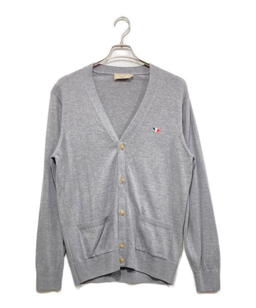 maison kitsune（メゾンキツネ）maison kitsune (メゾンキツネ) TRICOLOR FOX PATCH CLASSIC CARDIGAN グレー サイズ:Lの古着・服飾アイテム