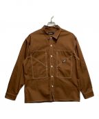 X-LARGEエクストララージ）の古着「CONTRAST STITCH WORK SHIRT」｜ブラウン