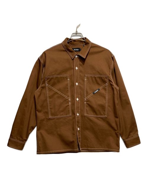 X-LARGE（エクストララージ）X-LARGE (エクストララージ) CONTRAST STITCH WORK SHIRT ブラウン サイズ:Lの古着・服飾アイテム