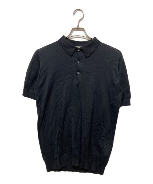 JOHN SMEDLEY（ジョンスメドレー）JOHN SMEDLEY (ジョンスメドレー) コットンポロシャツ ブラック サイズ:Mの古着・服飾アイテム