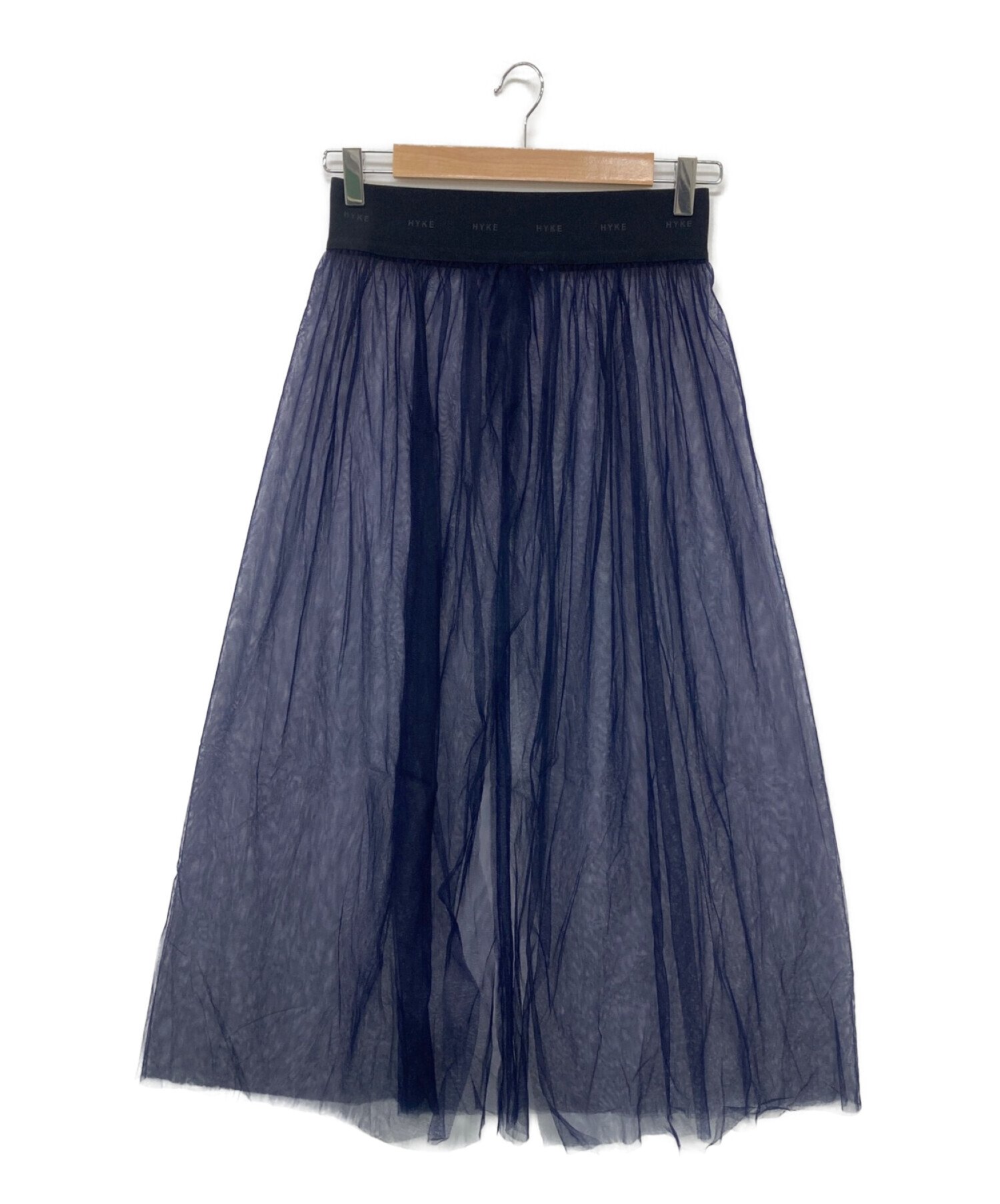 HYKE (ハイク) TULLE WRAP SKIRT ネイビー サイズ:1