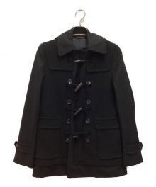 COMME des GARCONS HOMME PLUS（コムデギャルソンオムプリュス）の古着「デザインコート　ダッフルコート　トグルドッキングミドルフーデッドコート」｜ブラック