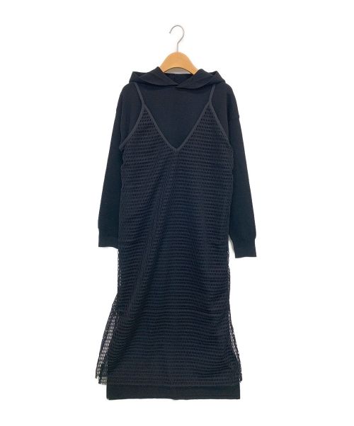 Ameri（アメリ）Ameri (アメリ) MESH LAYERED HOODED KNIT DRESS ブラック サイズ:Sの古着・服飾アイテム