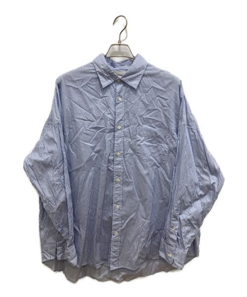 MARKAWARE（マーカウェア）MARKAWARE (マーカウェア) COMFORT FIT SHIRT ブルー×ホワイト サイズ:4(L)の古着・服飾アイテム