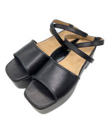 STEVEN ALAN（スティーブンアラン）の古着「LEATHER PLATFORM SANDALS」｜ブラック