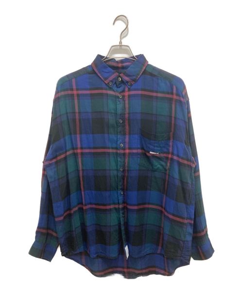 DESCENDANT（ディセンダント）DESCENDANT (ディセンダント) HYANNIS B.D LS SHIRT FULL ネイビー×グリーン サイズ:1(S)の古着・服飾アイテム