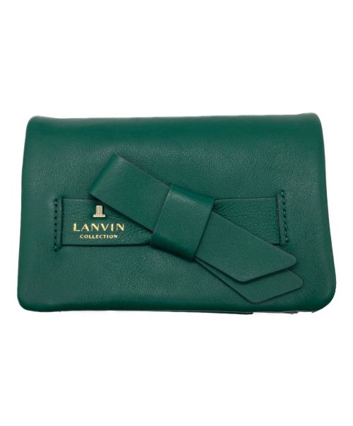 LANVIN COLLECTION（ランバンコレクション）LANVIN COLLECTION (ランバンコレクション) ラペリ二つ折りBOX財布 グリーンの古着・服飾アイテム