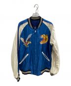 東洋エンタープライズトウヨウエンタープライズ）の古着「Early 1950s Style Acetate Souvenir Jacket “ROARING TIGER” × “EAGLE”」｜ブルー