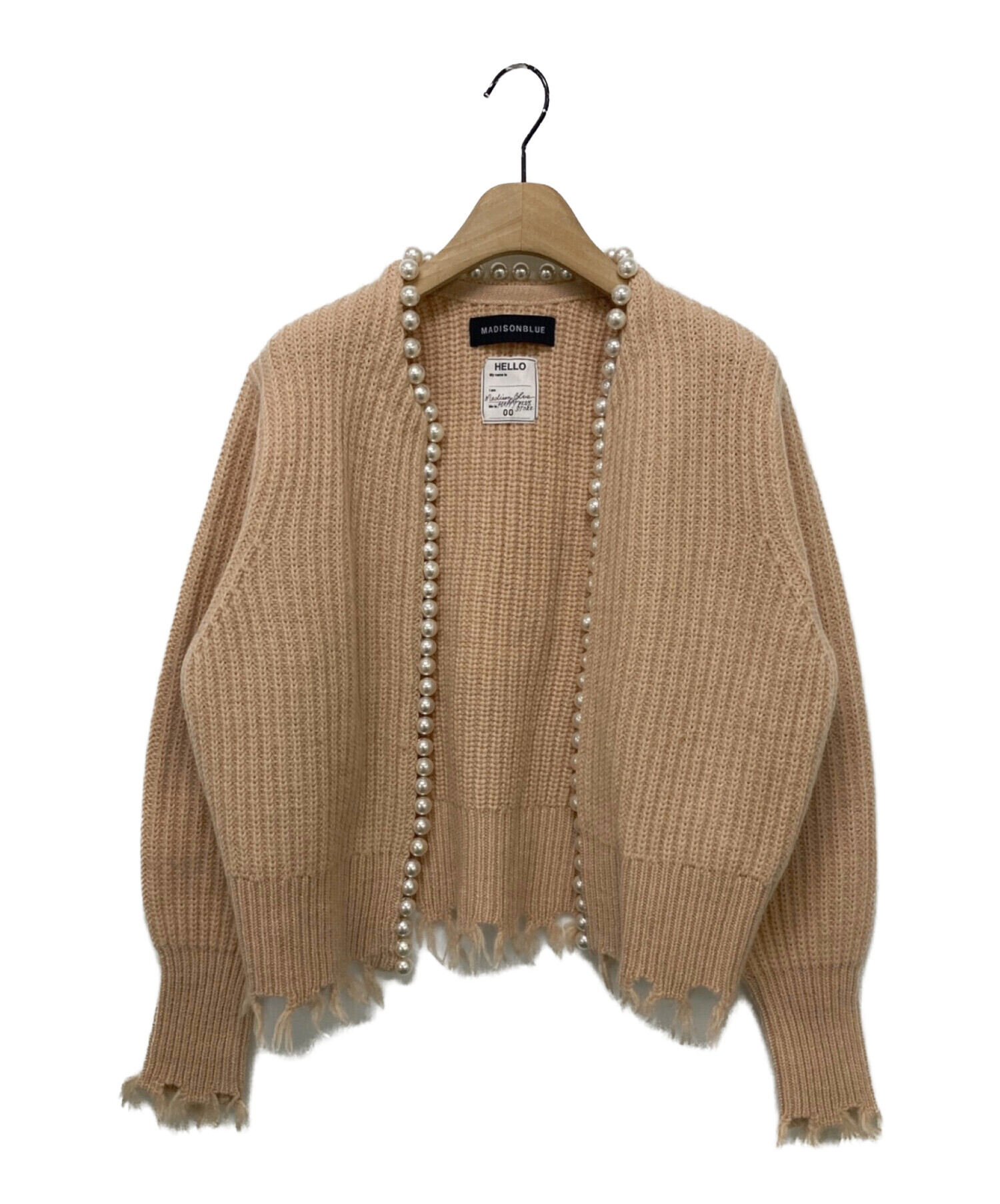 MADISON BLUE (マディソンブルー) PEARL DAMAGE CD BRITISH WOOL KNIT ベージュ サイズ:00