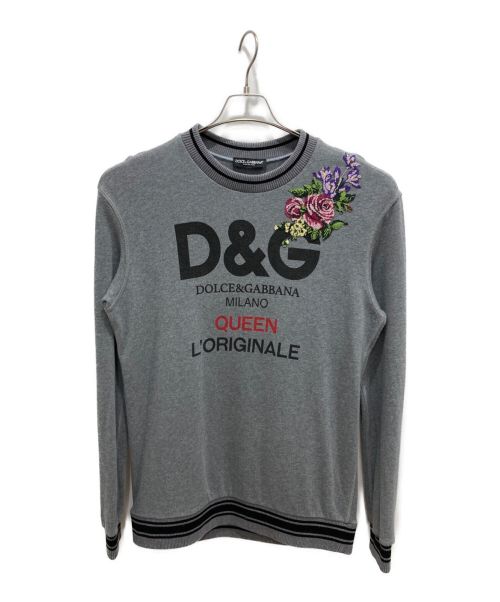 DOLCE & GABBANA（ドルチェ＆ガッバーナ）DOLCE & GABBANA (ドルチェ＆ガッバーナ) ローズ刺繍スウェット グレー サイズ:38の古着・服飾アイテム