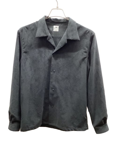 SASQUATCHfabrix.（サスクワッチファブリックス）SASQUATCHfabrix. (サスクワッチファブリックス) ULTRASUEDE OPEN COLLAR SHIRT ブラック サイズ:Mの古着・服飾アイテム