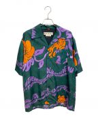 MARNIマルニ）の古着「camp collar floral slogan shirt」｜グリーン