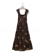 HER LIP TOハーリップトゥ）の古着「Polka Dot Open Back Dress」｜ブラウン