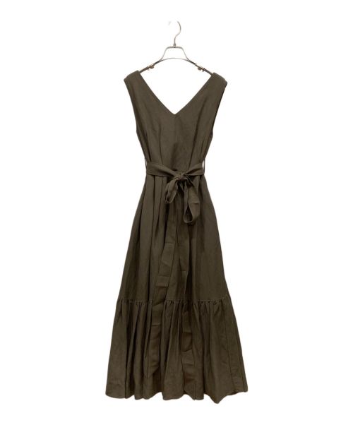 HER LIP TO（ハーリップトゥ）HER LIP TO (ハーリップトゥ) Linen Belted Maxi Dress カーキ サイズ:SIZE M 未使用品の古着・服飾アイテム