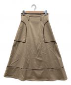 HER LIP TOハーリップトゥ）の古着「Belted Trimmed Midi Skirt」｜ベージュ