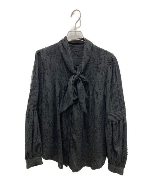 HER LIP TO（ハーリップトゥ）HER LIP TO (ハーリップトゥ) Bow-Tie Lace Trimming Blouse ブラック サイズ:M 未使用品の古着・服飾アイテム