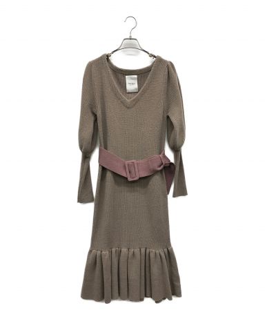 [中古]HER LIP TO(ハーリップトゥ)のレディース ワンピース Two-Tone Belted Knit Dress