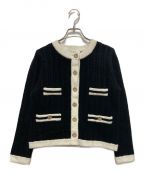 HER LIP TOハーリップトゥ）の古着「Classic Cable Knit Cardigan」｜ブラック