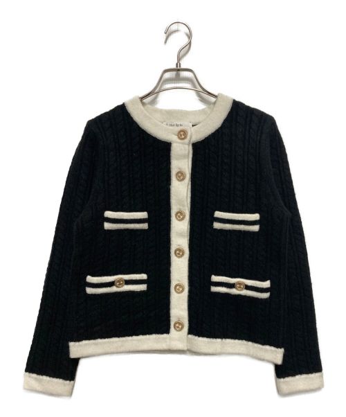 HER LIP TO（ハーリップトゥ）Her lip to (ハーリップトゥ) Classic Cable Knit Cardigan ブラック サイズ:Freeの古着・服飾アイテム