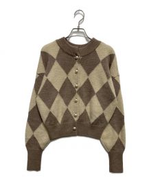 HER LIP TO（ハーリップトゥ）の古着「Twinkle Argyle Knit Pullover」｜ベージュ